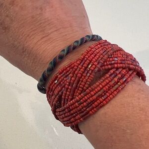 Vibrant Red Beaded Bracelet
